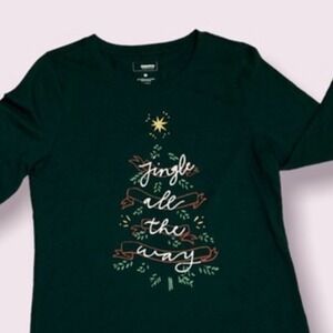 Christmas ugly‎ sweater Jingle All The Way Long Sleeve Green medium holiday fun